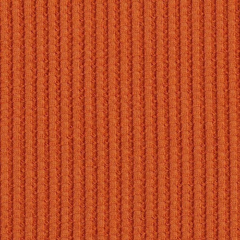 Katoenen wafel jersey effen – terracotta,  image number 4
