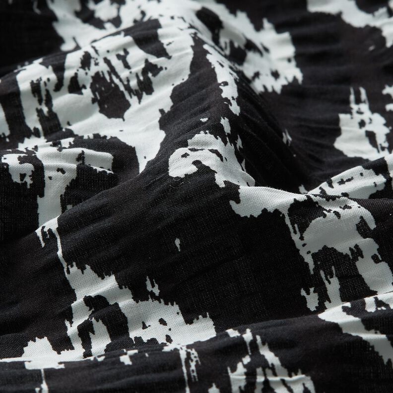 Seersucker abstract patroon – zwart/wit,  image number 2