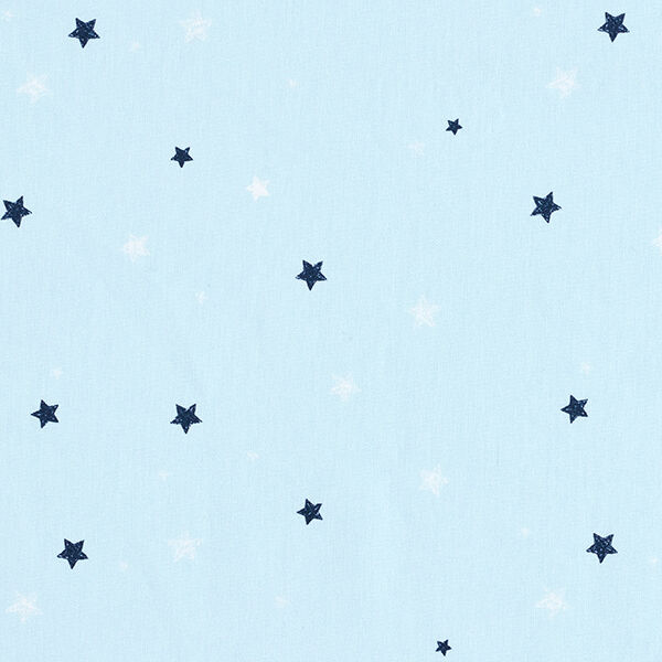 GOTS Katoenpopeline skribbel-look sterren | Tula – lichtblauw,  image number 1