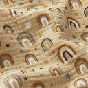 Mousseline/dubbel gehaakte stoffen Regenbogen en sterren – beige, 