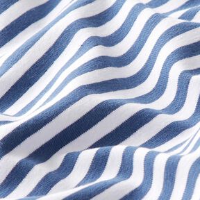 Katoenjersey smalle strepen – jeansblauw/wit, 