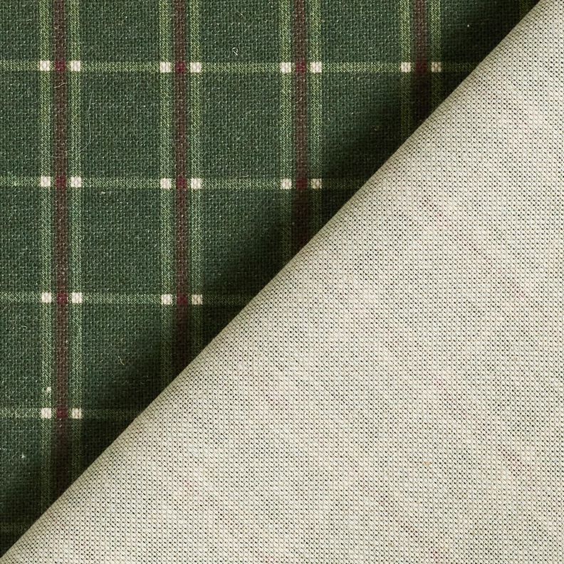 Decostof Half panama elegante ruit – dennengroen/karmijnrood,  image number 4