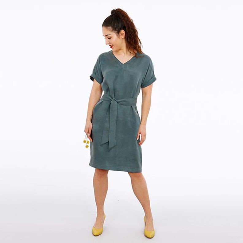 FRAU VIKKI - losse jurk met V-hals en riem, Studio Schnittreif | XS - XXL,  image number 4