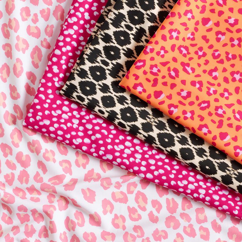 Badpakstof mini stippen – intens roze/wit,  image number 5