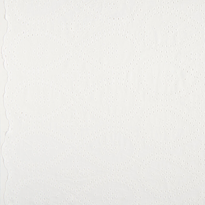Katoenen stof los borduursel druppels – wit,  image number 1