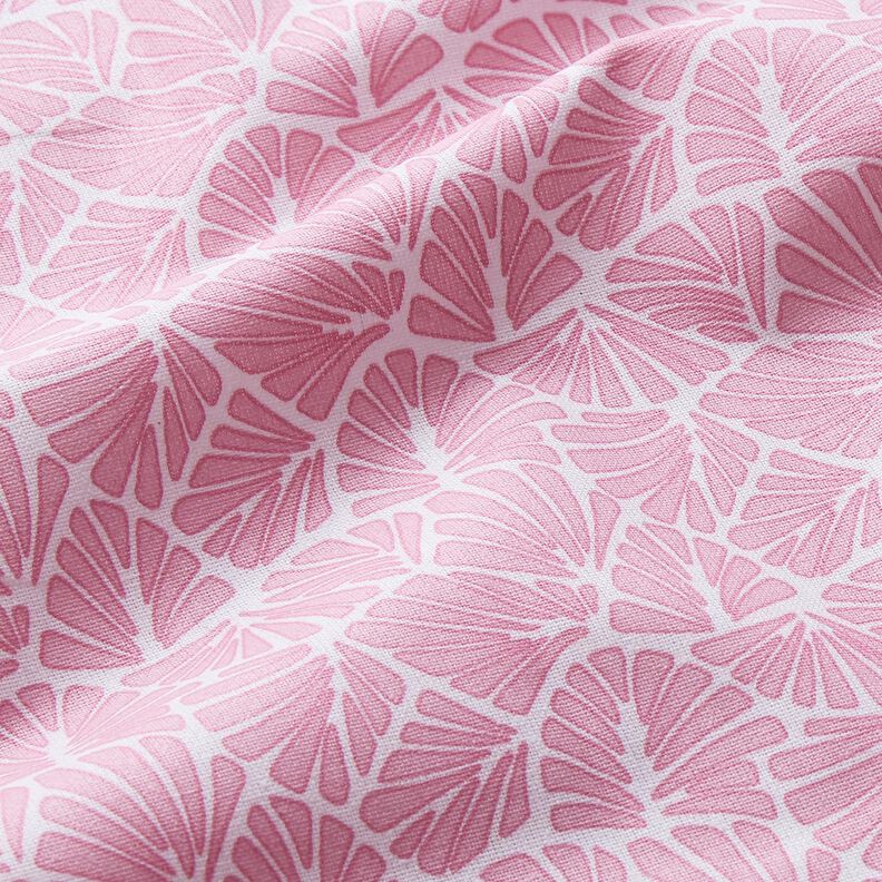 Gecoate katoen abstracte minibladeren – roze/wit,  image number 3