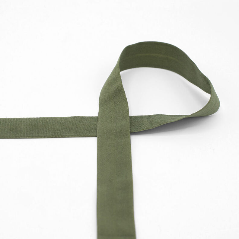 Elastisch bandje (rubberen vouw) mat [20 mm] – kaki,  image number 1