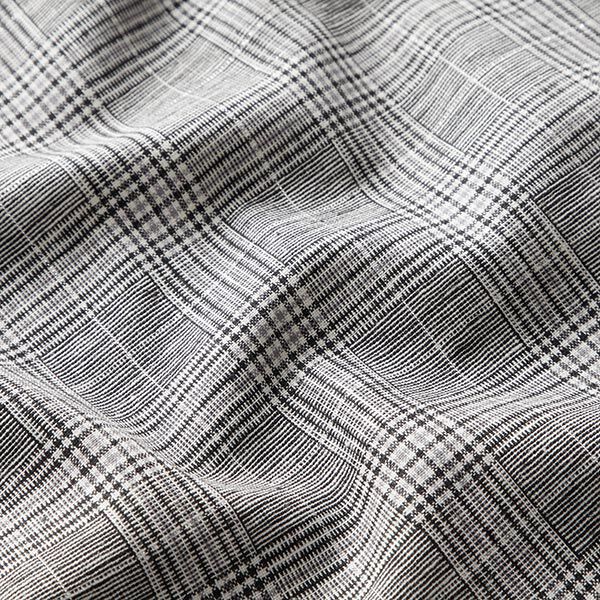 Pakstof ruit metallicgaren – zwart/wit, image number 2