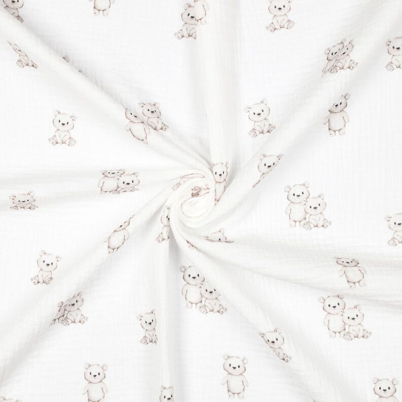 GOTS Mousseline/dubbel gehaakte stoffen Vriendelijke beren Digitaal printen | Poppy Fabrics –,  image number 3