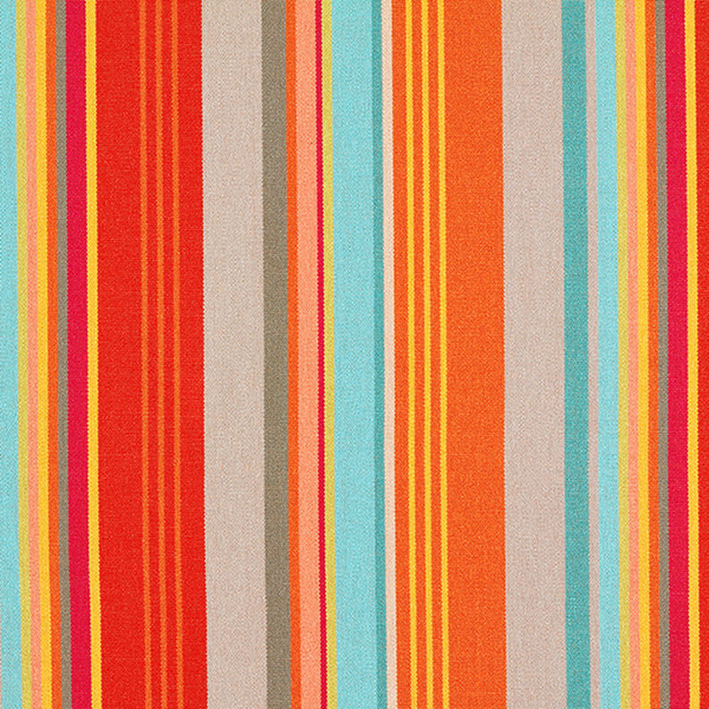 Outdoorstof Canvas Strepen – oranje/rood,  image number 1