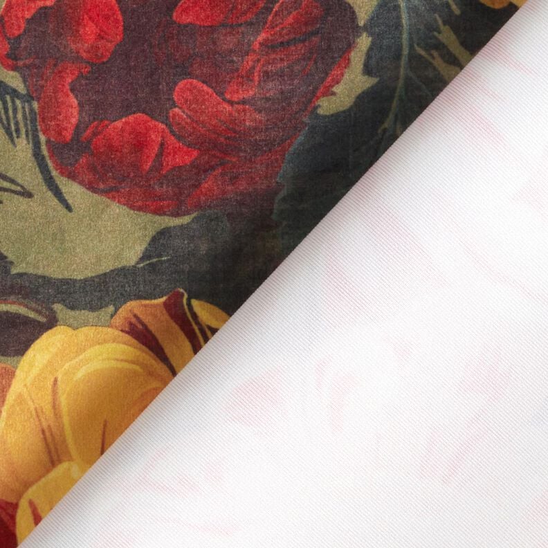 Decoratiefluweel Pioenroos – kaki/donkerrood,  image number 5