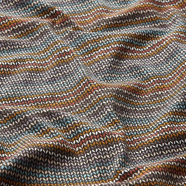 Katoenjersey Gebreid patroon – zwart, image number 2