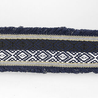 Jacquardboord etno  – marineblauw, 