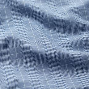 Overhemdenstof met fijne ruiten – wit/jeansblauw, 