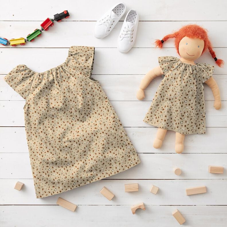 Katoenjersey Millefleur &ndash; zand,  image number 6