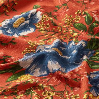 Viscosejersey bloemenweide – terracotta, 