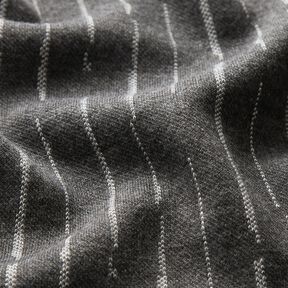 Breijacquard gebroken strepen – graniet/ecru, 