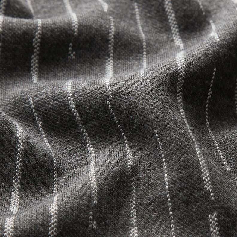 Breijacquard gebroken strepen – graniet/ecru,  image number 2