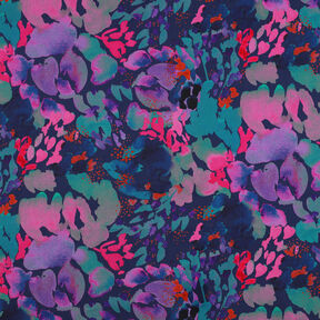 Katoensatijn Presence Charcole Digitaal printen | Nerida Hansen – nachtblauw/lavendel, 