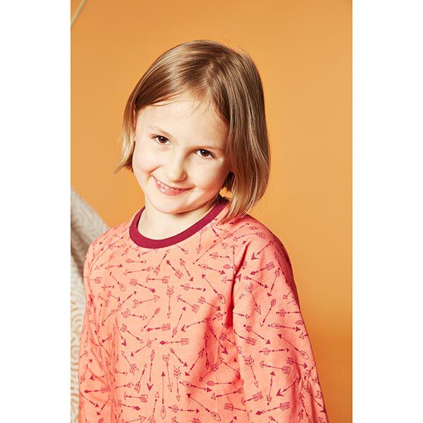 Sweatshirt geruwd Pijlen | PETIT CITRON – kreeft/roestrood, image number 6