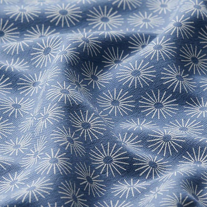 Katoenjersey bloemen laten schijnen – jeansblauw,  image number 2