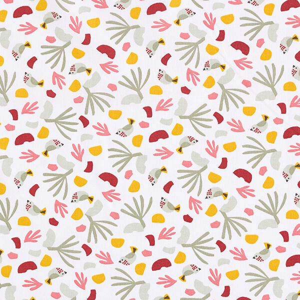 Cretonne Vogels en planten – ecru, image number 1