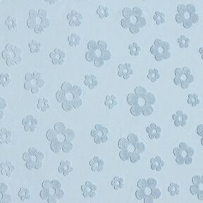 Badstof jersey Bloemen – zilverblauw, 
