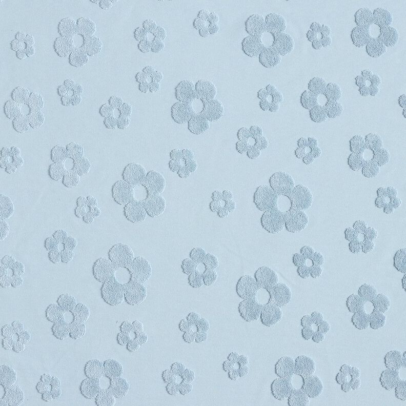 Badstof jersey Bloemen – zilverblauw, image number 1