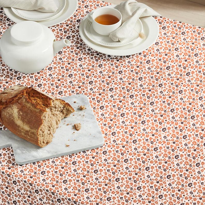 Katoenen stof Cretonne grote luipaardvlekken – koper/lichtbeige,  image number 5