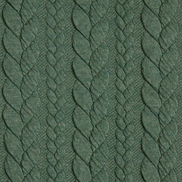 Jerseyjacquard cloqué kabelsteekpatroon – donkergroen,  image number 1