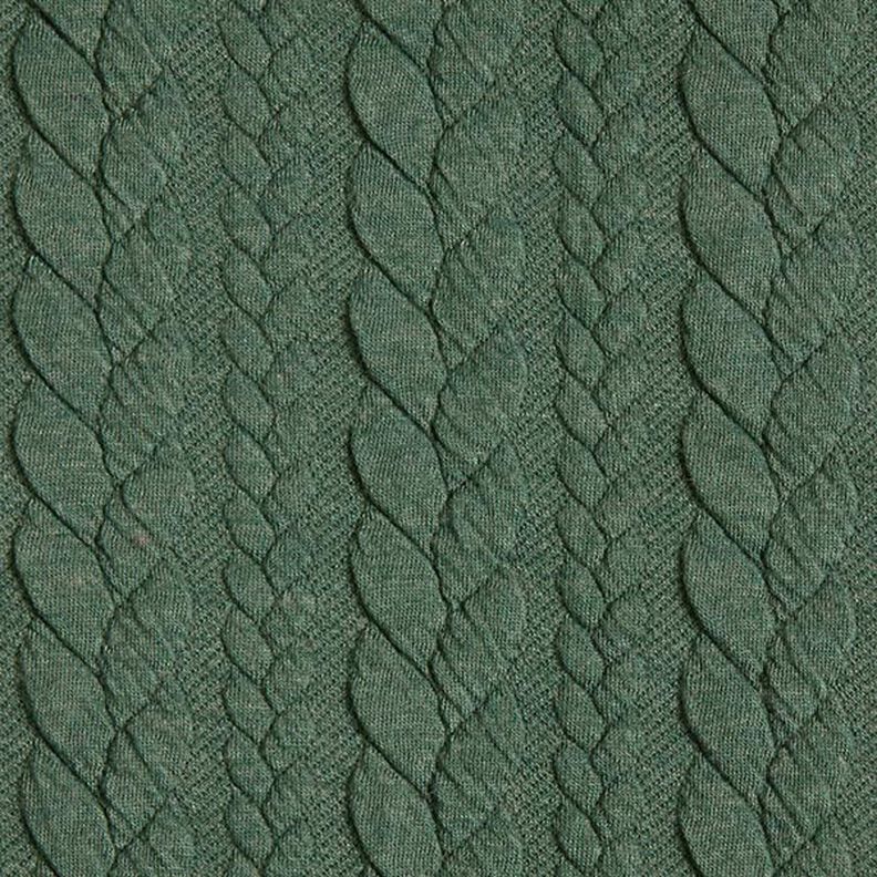Jerseyjacquard cloqué kabelsteekpatroon – donkergroen,  image number 1