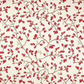 Decostof Gobelin Rozenbottels – lichtbeige/rood, 