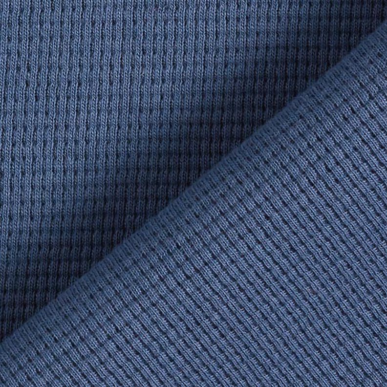Mini Katoenen wafel jersey effen – jeansblauw,  image number 4