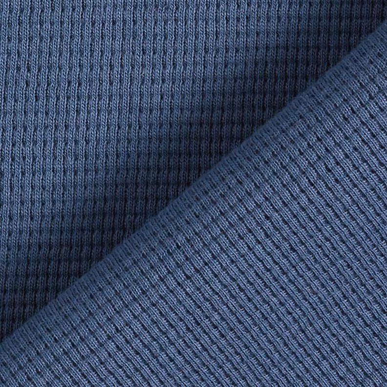 Mini Katoenen wafel jersey effen – jeansblauw,  image number 4