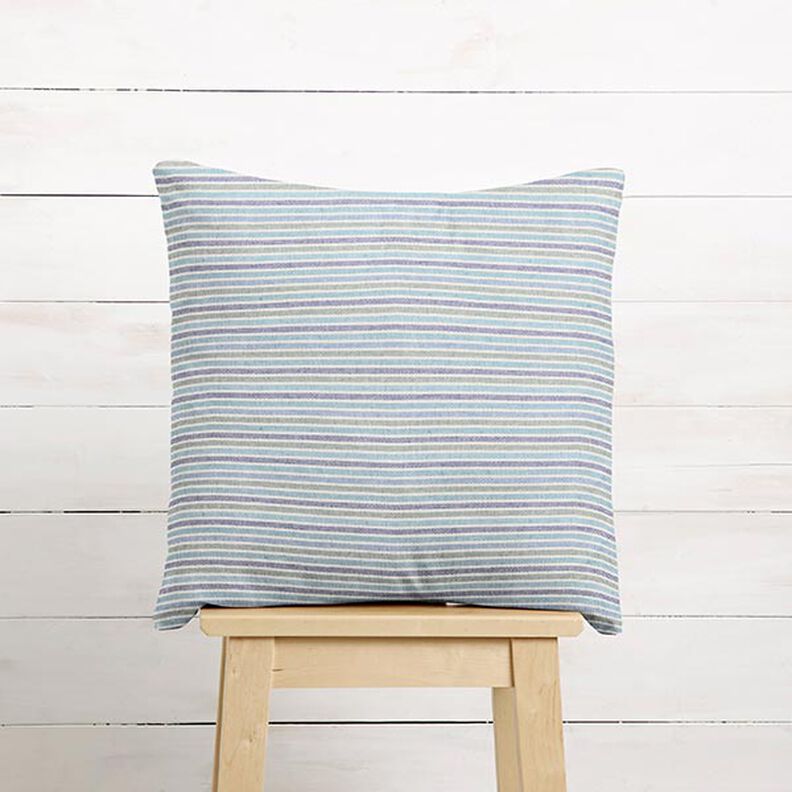 Decostof Half panama veelkleurige strepen gerecycled – licht turkoois,  image number 5