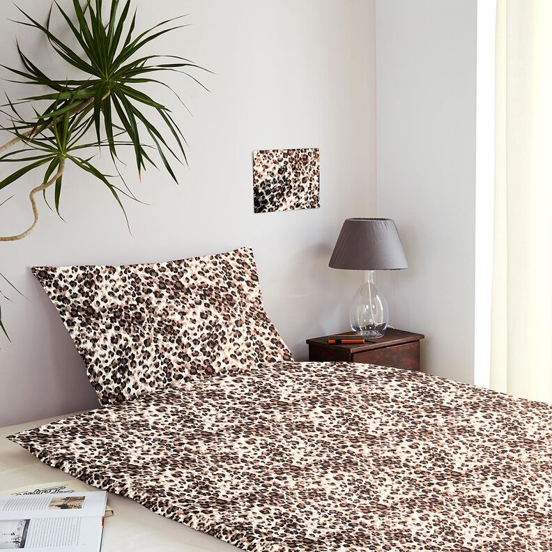 Katoenen stof Cretonne Luipaardvlekken &ndash; lichtbeige/zwart,  image number 6