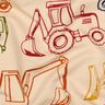 French Terry sommersweat Bouwvoertuigen| Poppy Fabrics – beige/marineblauw,  thumbnail number 2
