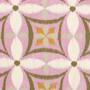 Decostof Canvas Borduurwerklook groot – pastelviolet/lichtbeige, 