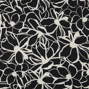 Katoensatijn Magnolia | Nerida Hansen – zwart/ecru, 