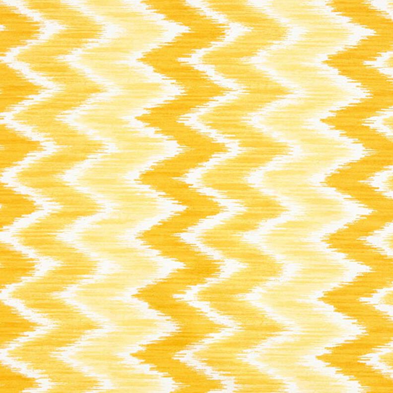 Gecoate katoen Ikatprint – geel/wit,  image number 1