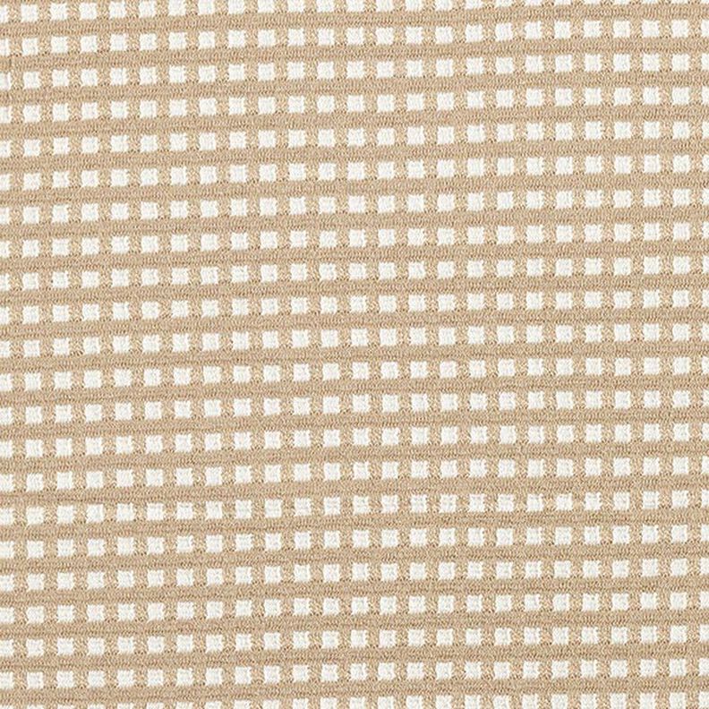 Jacquard jersey viscosemix vakjes – beige/wit,  image number 1