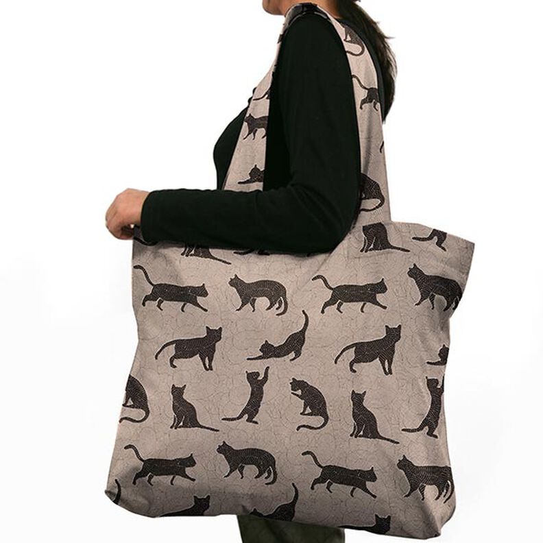 Decostof Half panama Katten – zwart, image number 7