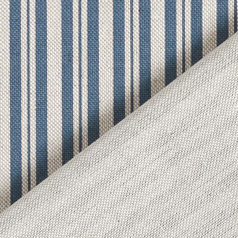 Decostof Half panama Fijne strepen – jeansblauw/natuur,  image number 4