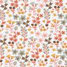 Katoenen stof cretonne Filligrane bloemen – oranje/wit,  thumbnail number 1