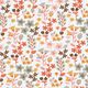 Katoenen stof cretonne Filligrane bloemen – oranje/wit,  thumbnail number 1