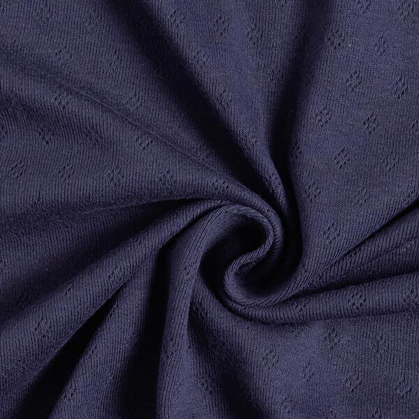 Fijngebreide jersey met gaatjesmotief – marineblauw,  image number 5