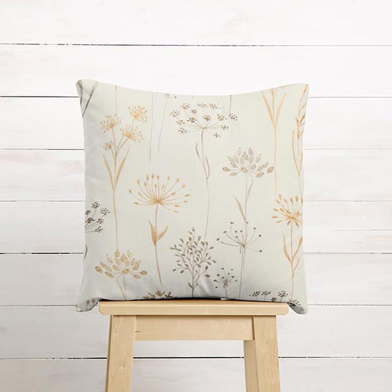 Decostof Half panama Gedroogde bloemen – lichtbeige,  image number 7