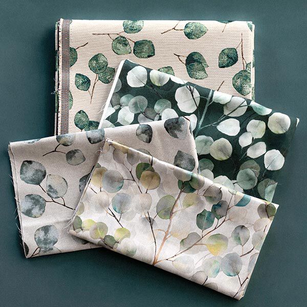 Decostof Gobelin Eucalyptus – lichtbeige/groen, image number 6