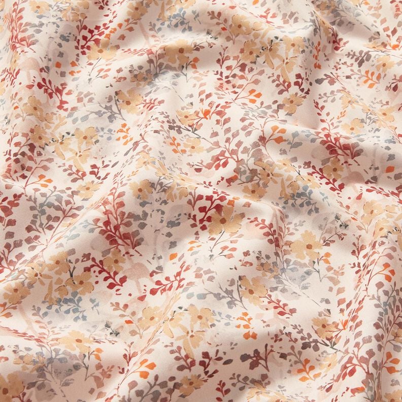 Katoenpopeline fijne herfsttakken | Katia Fabrics – natuur/karmijnrood, image number 2