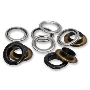 Oogjes met sluitringen [15 stuks | Ø 14 mm] | Prym – zwart/zilver metallic, 